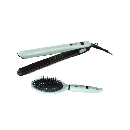 MYGIFT Kit piastra per capelli professionali + spazzola