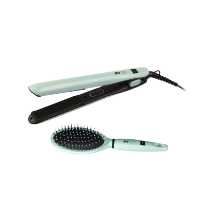 MYGIFT Kit piastra per capelli professionali + spazzola