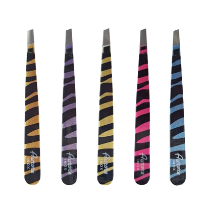 PINZETTE INOX OBLIQUE ZEBRA AURORE