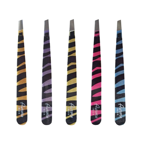 PINZETTE INOX OBLIQUE ZEBRA AURORE